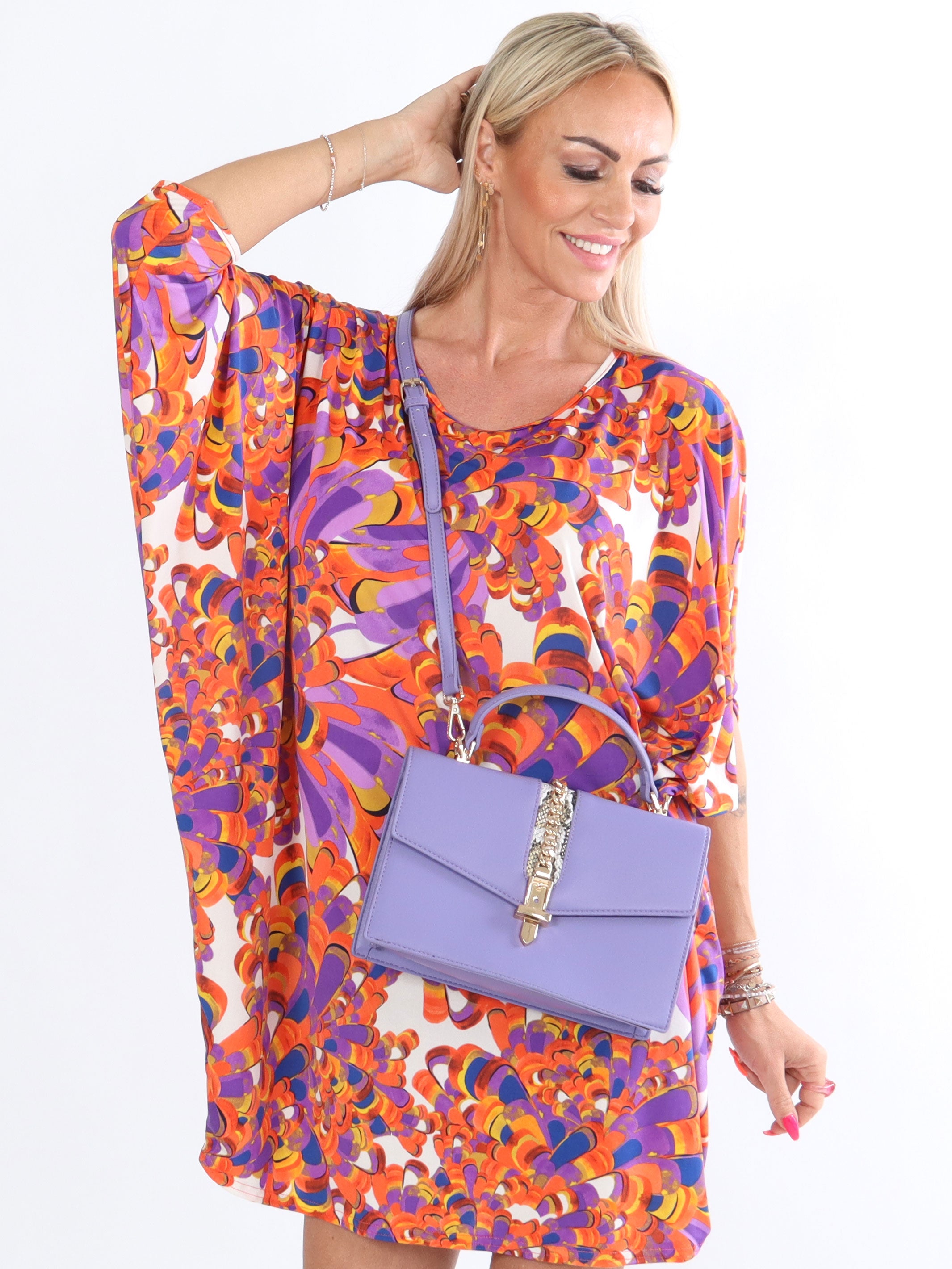 Rimini - Elastisk kjole med flagermusærmer